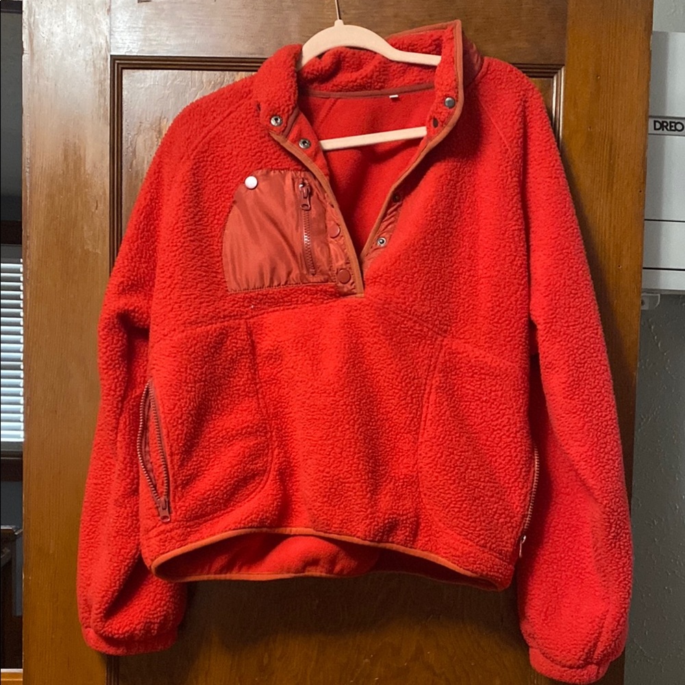 Red Quarter Zip pullover